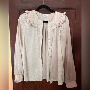 Current Air ruffle blouse subtle animal print